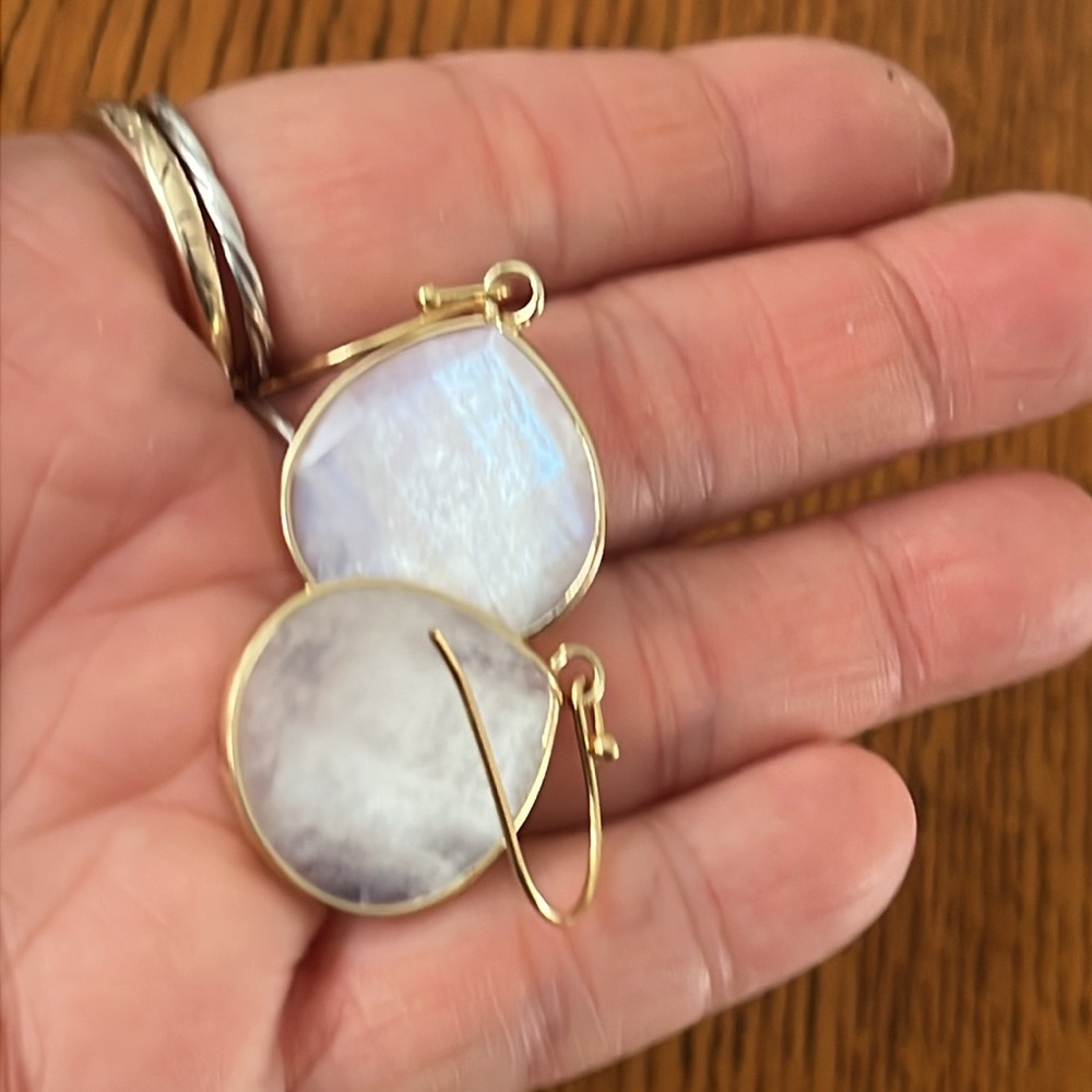 Moonstone Faceted Drop Earrings